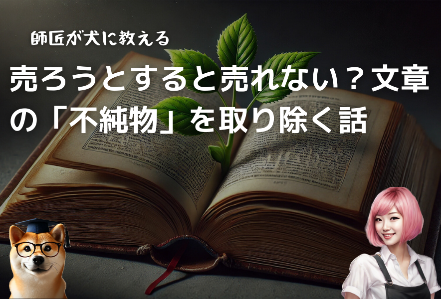 売ろうとすると売れない文章の不純物を取り省く