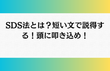 SDS法とは？短い文で説得する！頭に叩き込め！